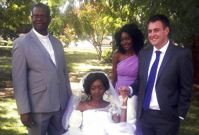 Zimbabwe couple weds after crocodile bites off bride's arm