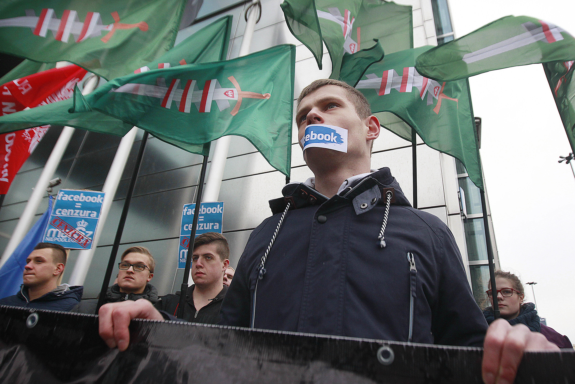 Far-right Polish groups protest Facebook profile blockages