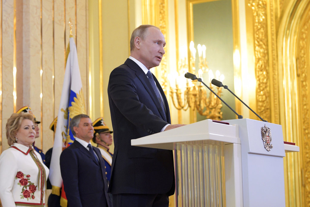 Putin vows to boost Russian economy as he begins 4th term