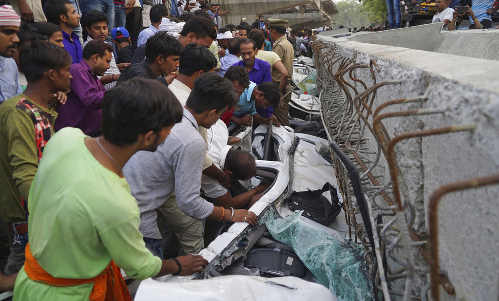 Highway overpass collapses in India, killing at least 18